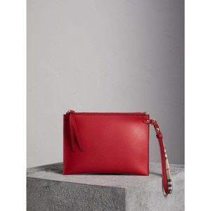 Burberry red wristlet/pouch